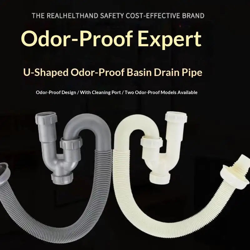 Flexible S-Trap Sink Drain Pipe PP Anti-Odor Hose Fitting