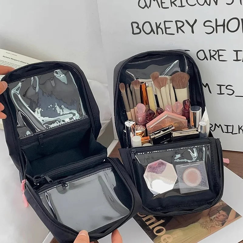 Stand-Up Makeup Brush Bag – Large Capacity Foldable Case