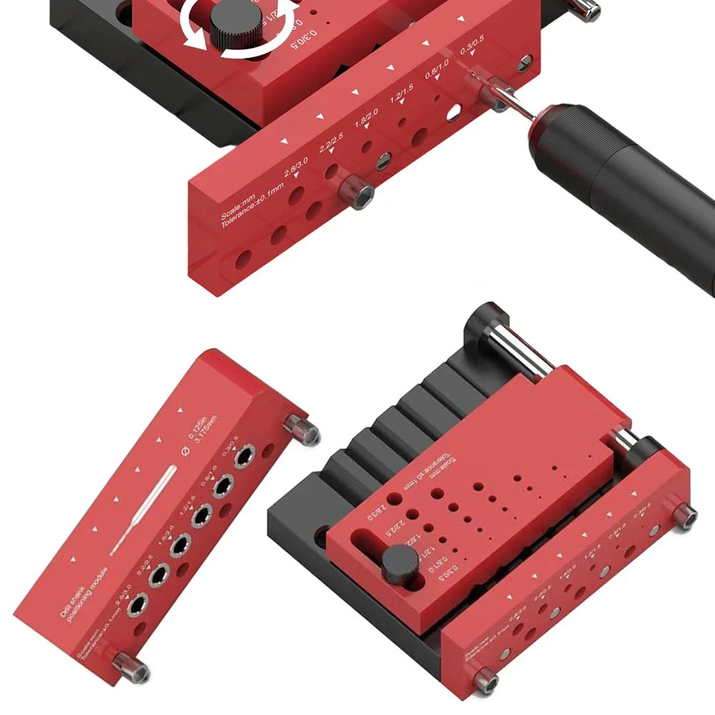 DAZZLEEX Round Rod Center Drill Jig | Dowel Hole Fixture
