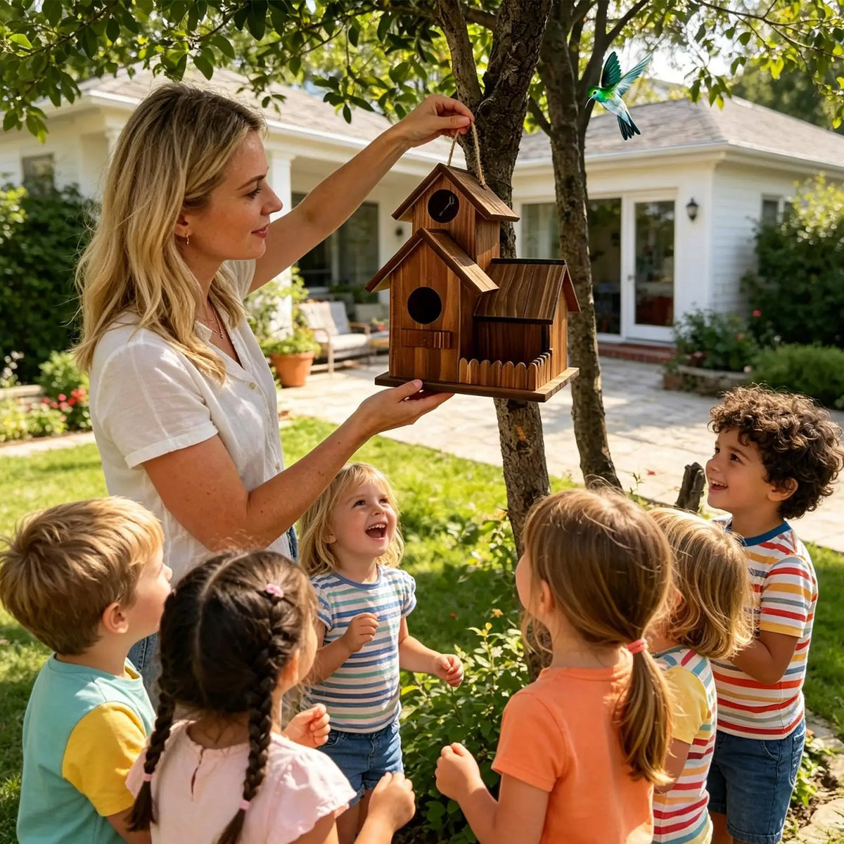 Wooden Squirrel Feeder – Outdoor Chipmunk Feeding Station