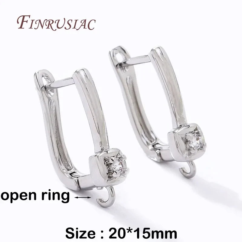 18K Gold Plated Zircon Earring Hooks – DIY Copper Earwires