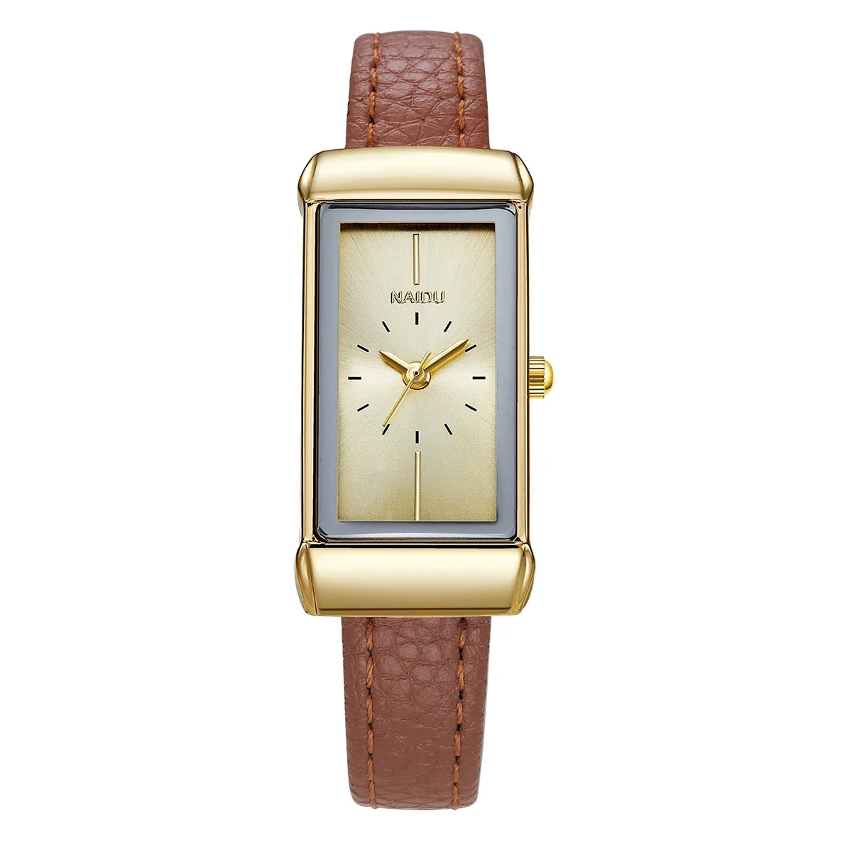 Women's Retro Square Quartz Watch with Leather Strap | Naidu