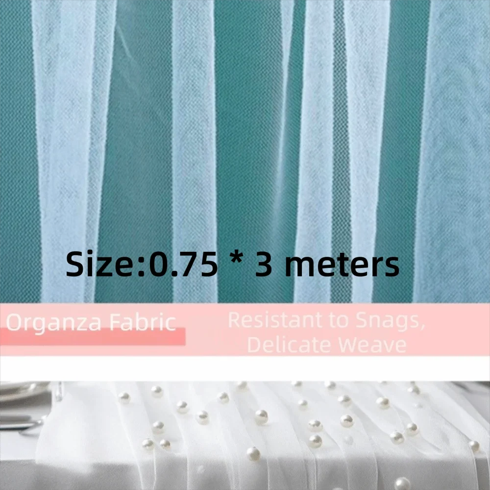 Pearl Tulle Sheer Table Runner 0.75×3M – Wedding & Party Décor