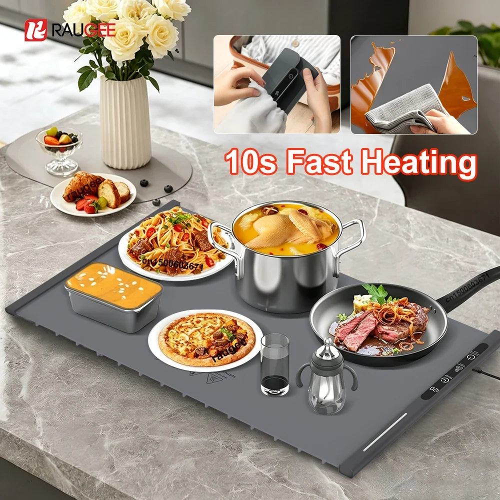 Raugee Foldable Silicone Electric Food Warming Tray | 8 Levels