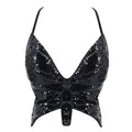 Women's Sparkly Sequin Halter Bra – Belly Dance Crop Top