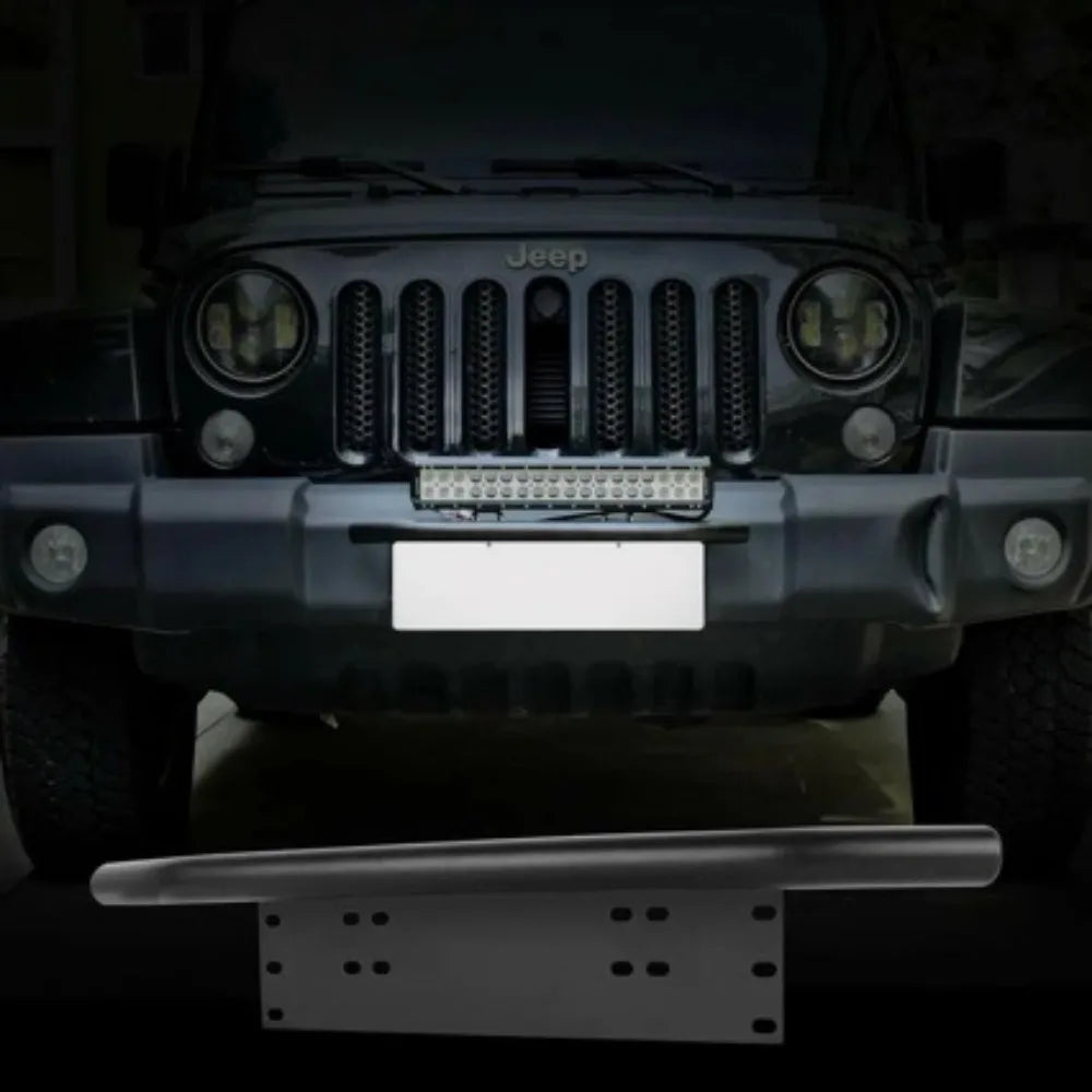 Universal Aluminum Auxiliary Light & License Plate Bracket