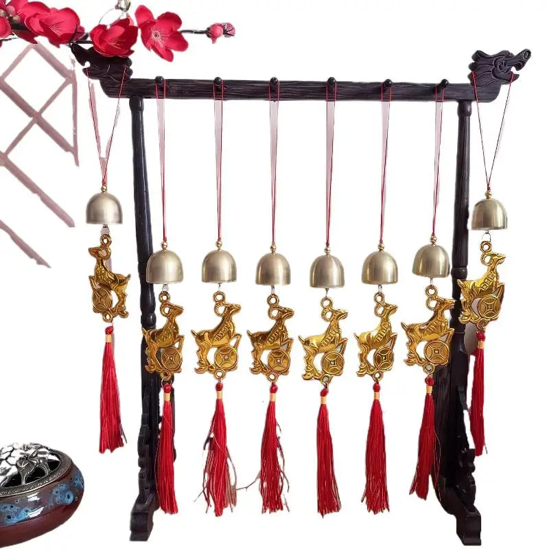 Golden Goat Bell Hanging Ornament – Lucky Red Tassel Décor