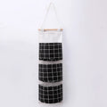 Plaid 3-Pocket Hanging Storage Bag | Wall Door Organizer