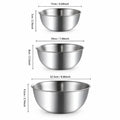 Stainless Steel Mixing Bowls 3-Piece Set with Scale | Kitchen