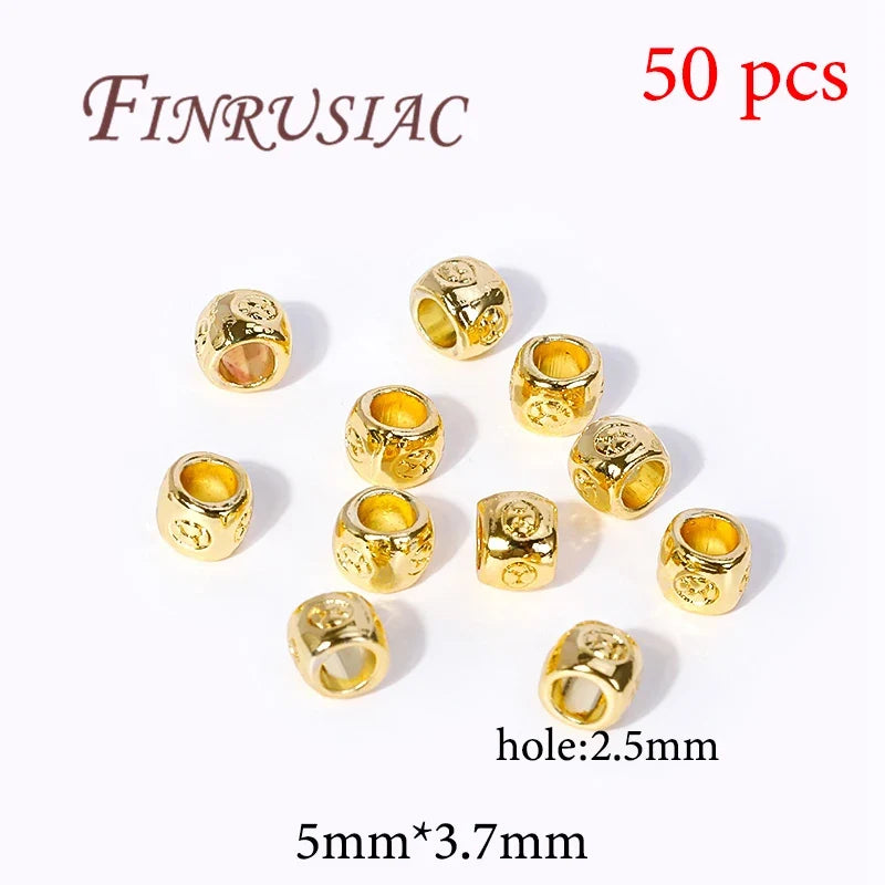 Gold Plated Brass Spacer Beads – DIY Jewelry Findings 6mm×8mm