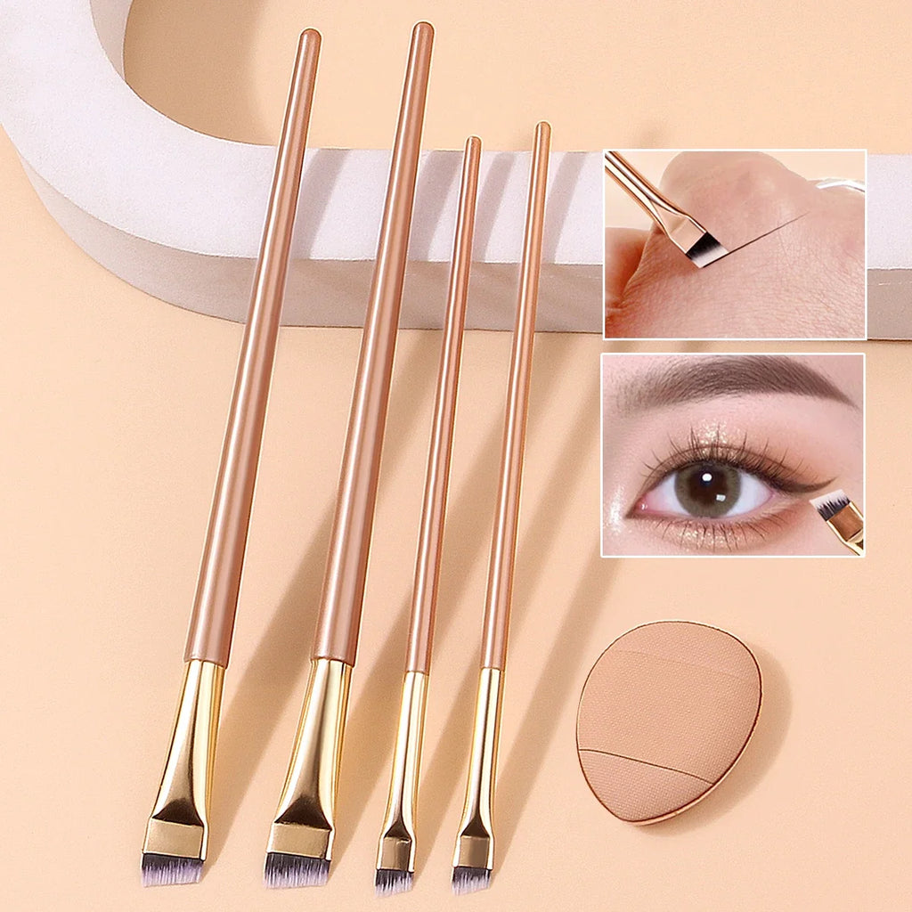 Nixie 5-Pc Makeup Brush Set – Eyeliner, Eyebrow & Puff