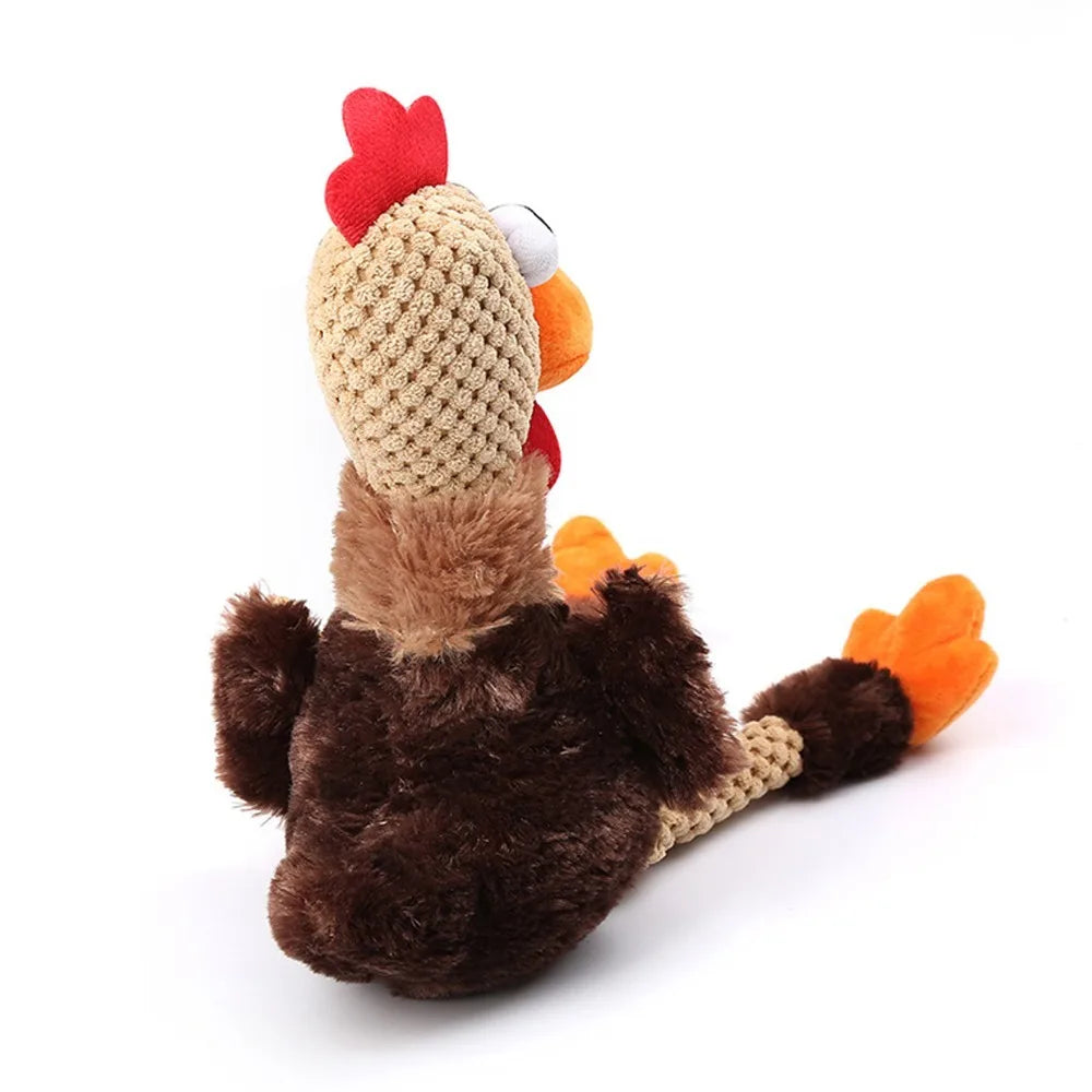Turkey Squeaky Plush Dog Toy – Soft Stuffed Chew Toy for Puppies