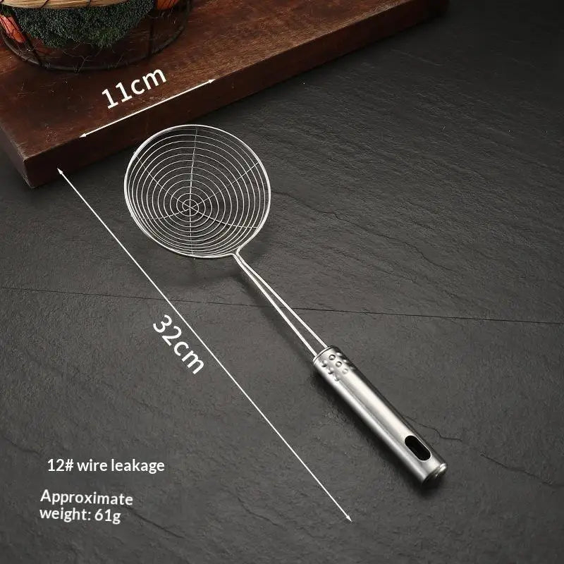 Stainless Steel Skimmer Spoon | Long Handle Mesh Strainer