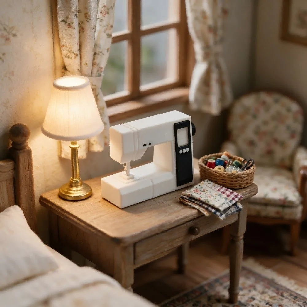 Miniature Dollhouse Sewing Machine Model – Realistic Accessory