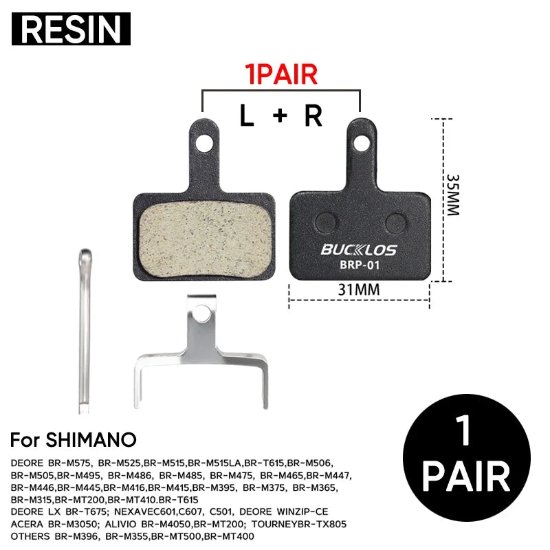 BUCKLOS 25-Pair Disc Brake Pads MT200 B01S Resin Metal Ceramic