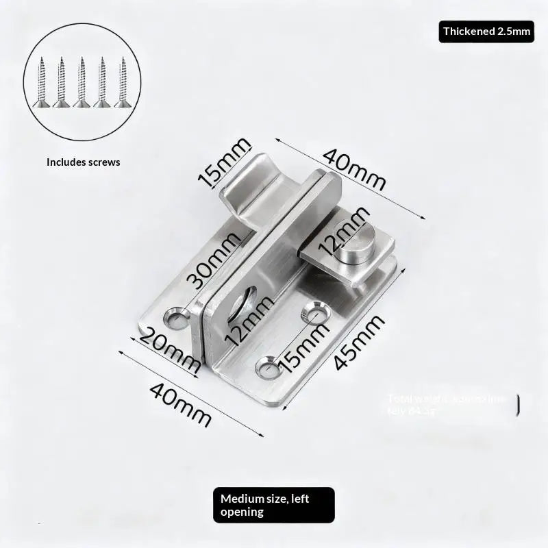 Heavy Duty Stainless Steel Slide Bolt Door Lock & Flip Latch