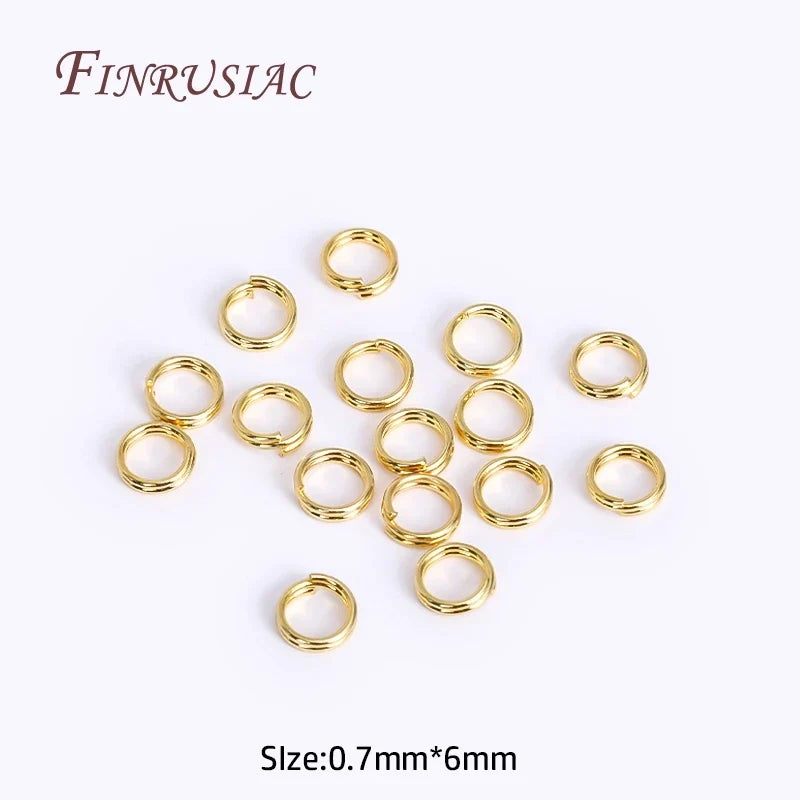 100Pcs 18K Gold Plated Brass Double Loop Jump Rings | DIY