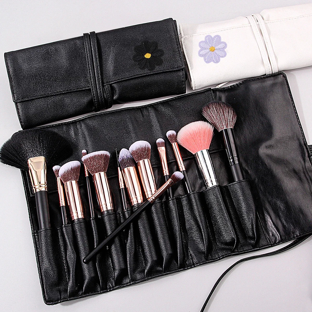 Makeup Brush Holder Bag – 12-Slot Portable PU Storage Case