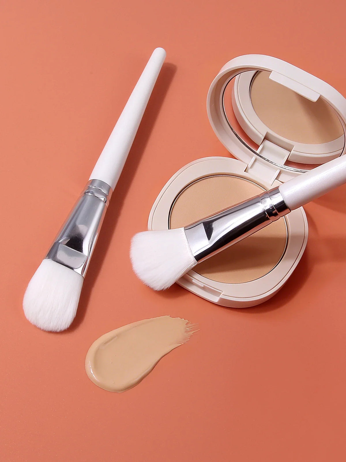2PCS Soft Bristle Foundation Brushes – Streak-Free Face Brush Set