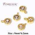 18K Gold Plated Rhinestone Round Charm Pendant – DIY Jewelry