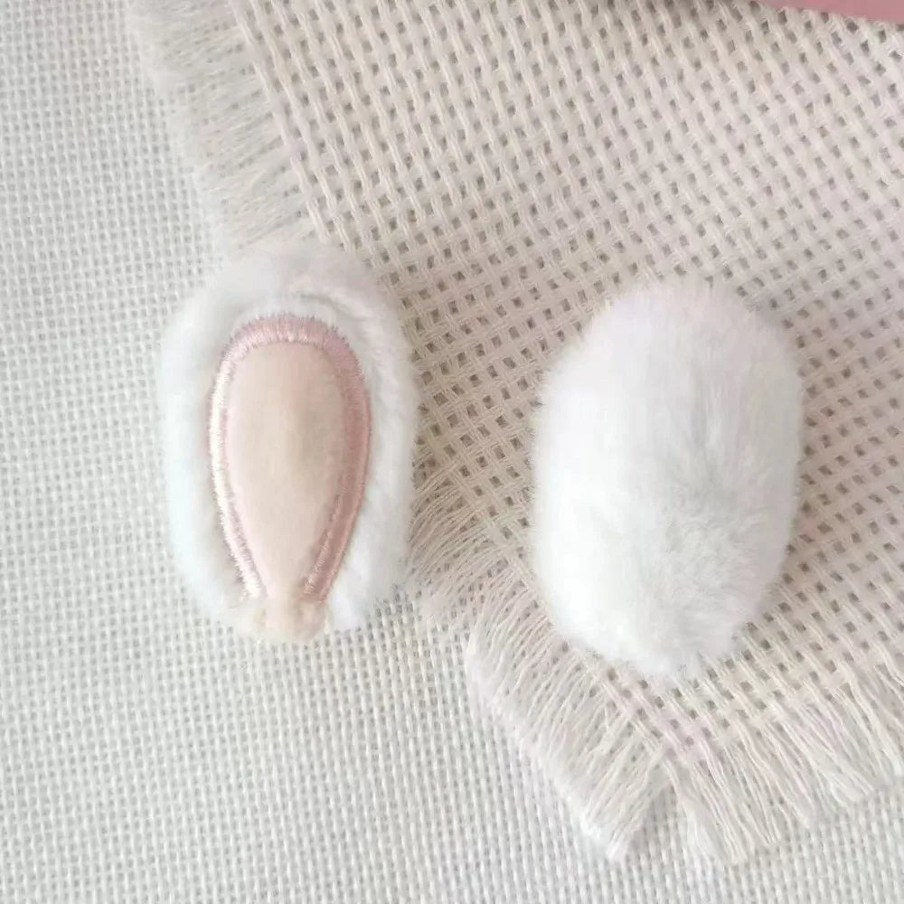 2PCS Plush Cat & Rabbit Ear DIY Patches for Hats & Headbands
