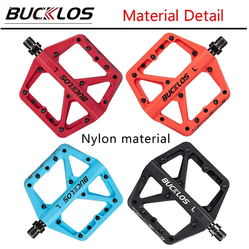 BUCKLOS Flat Bike Pedals DU Bearing MTB BMX Anti-Slip Platform