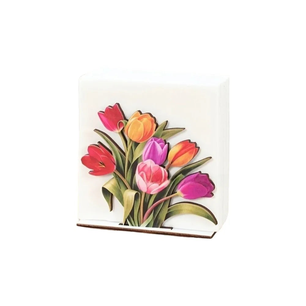Wooden Paper Towel Holder Decorative Desktop Tissue Rack