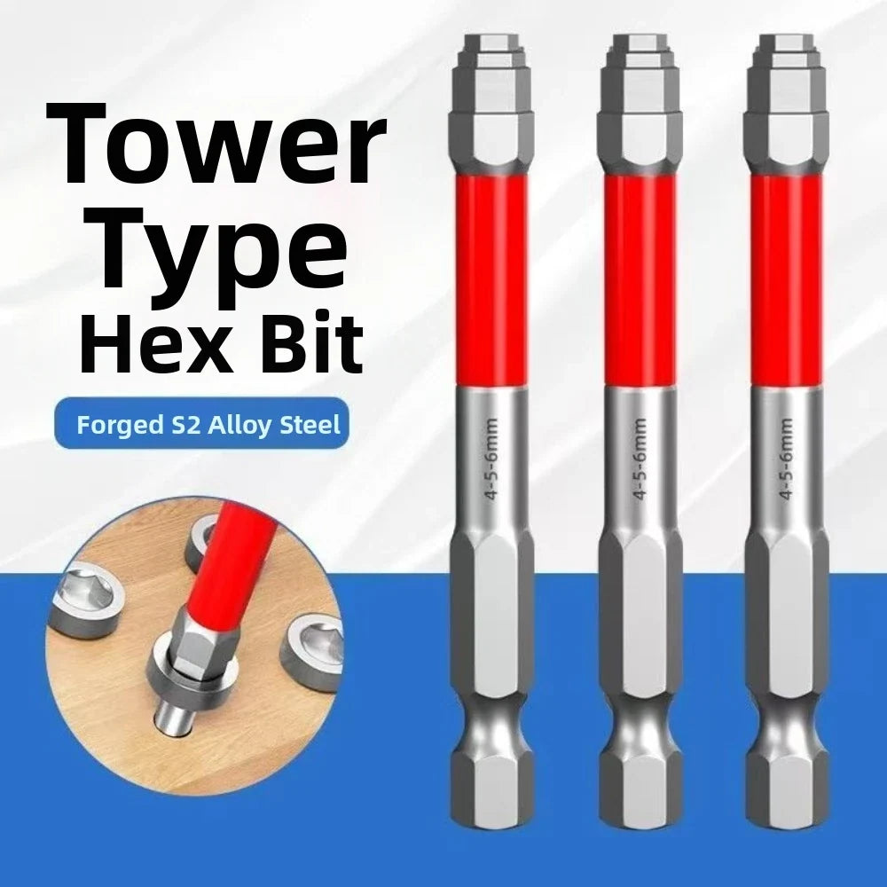 HRC60 Alloy Steel Hex Screwdriver Bit Set – 6.35mm Shank