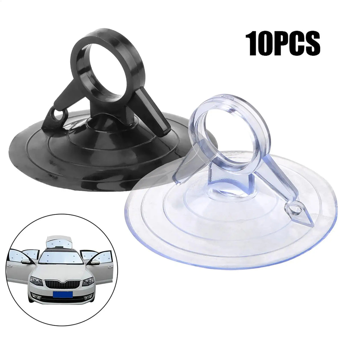 10-Pack Reusable Car Visor Suction Cup Hooks – Swallowtail PVC