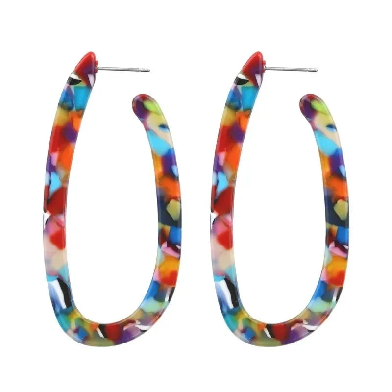 Women's U-Shaped Acetate Drop Earrings – Elegant Fashion Jewelry