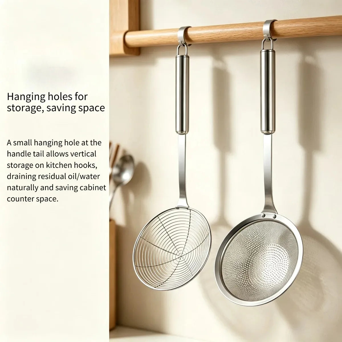 Stainless Steel Spider Skimmer Strainer with Handle | Kitchen Tool