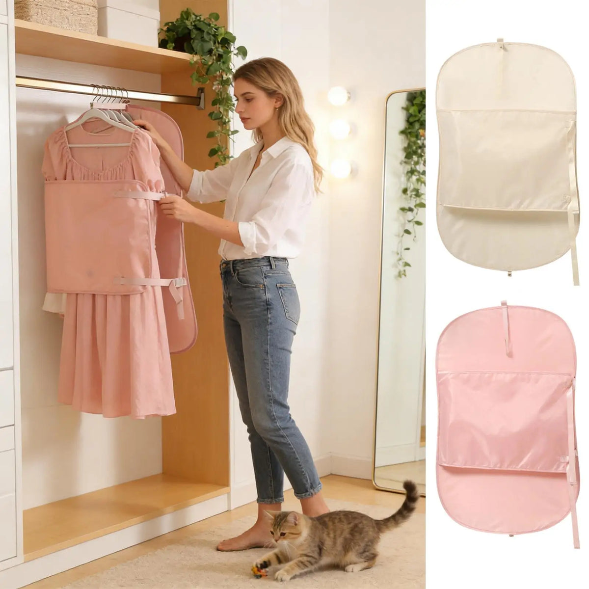 Hanging Garment Bag Compression Board & Adjustable Strap