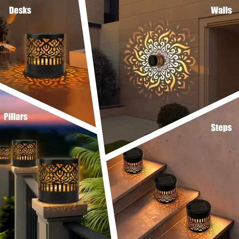 Solar Mandala LED Wall Lamp – Outdoor Waterproof Garden Light