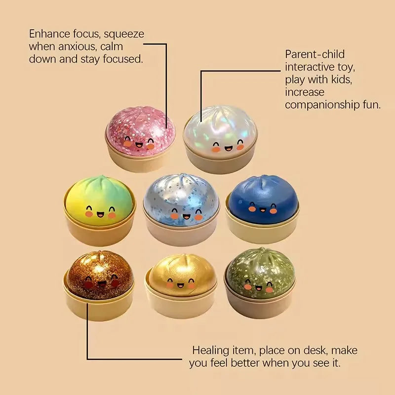 Steamer Bun Squishy Slow Rising Squeeze Toy | Desk Ornament