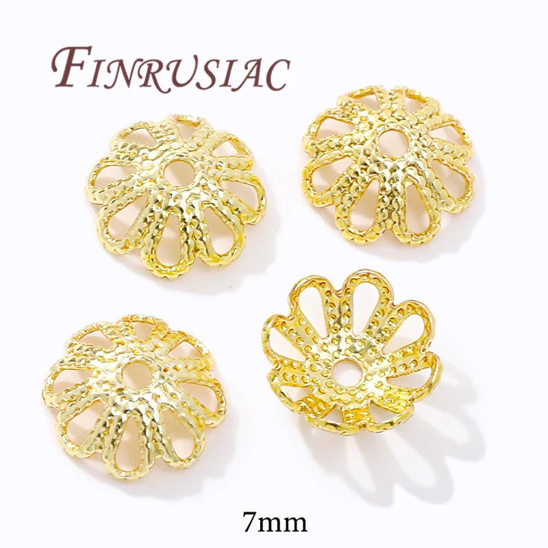18K/14K Gold Plated Filigree Flower Bead Caps – Jewelry Making