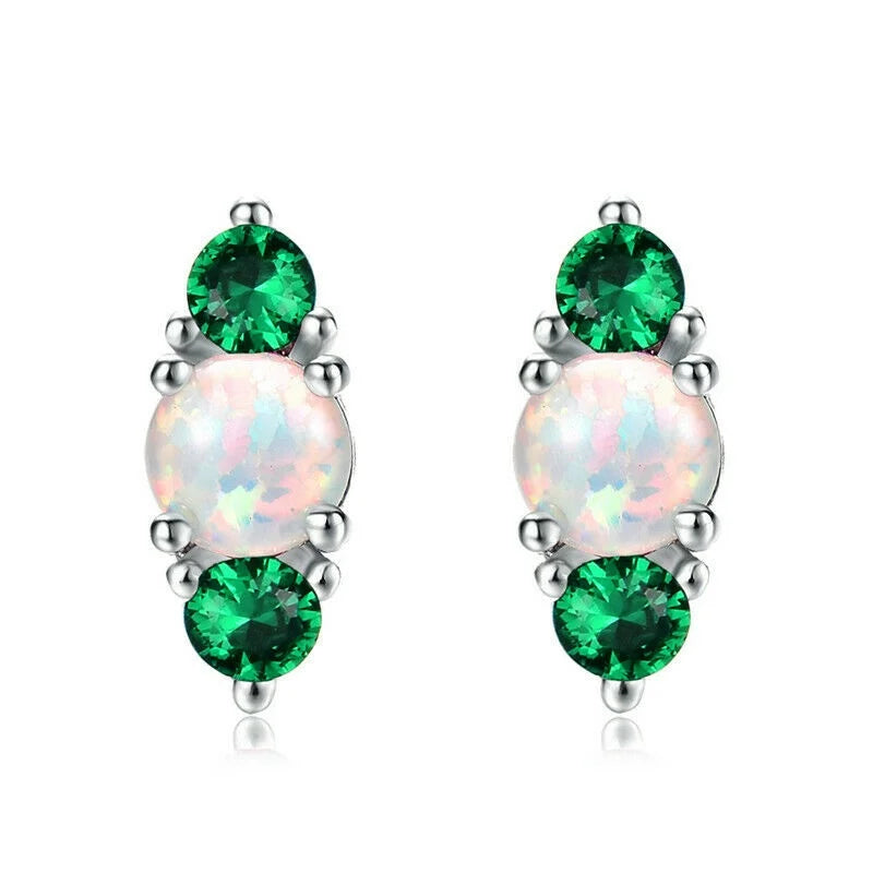 Women's Pink Simulated Opal Dangle Stud Earrings | Wedding Gift