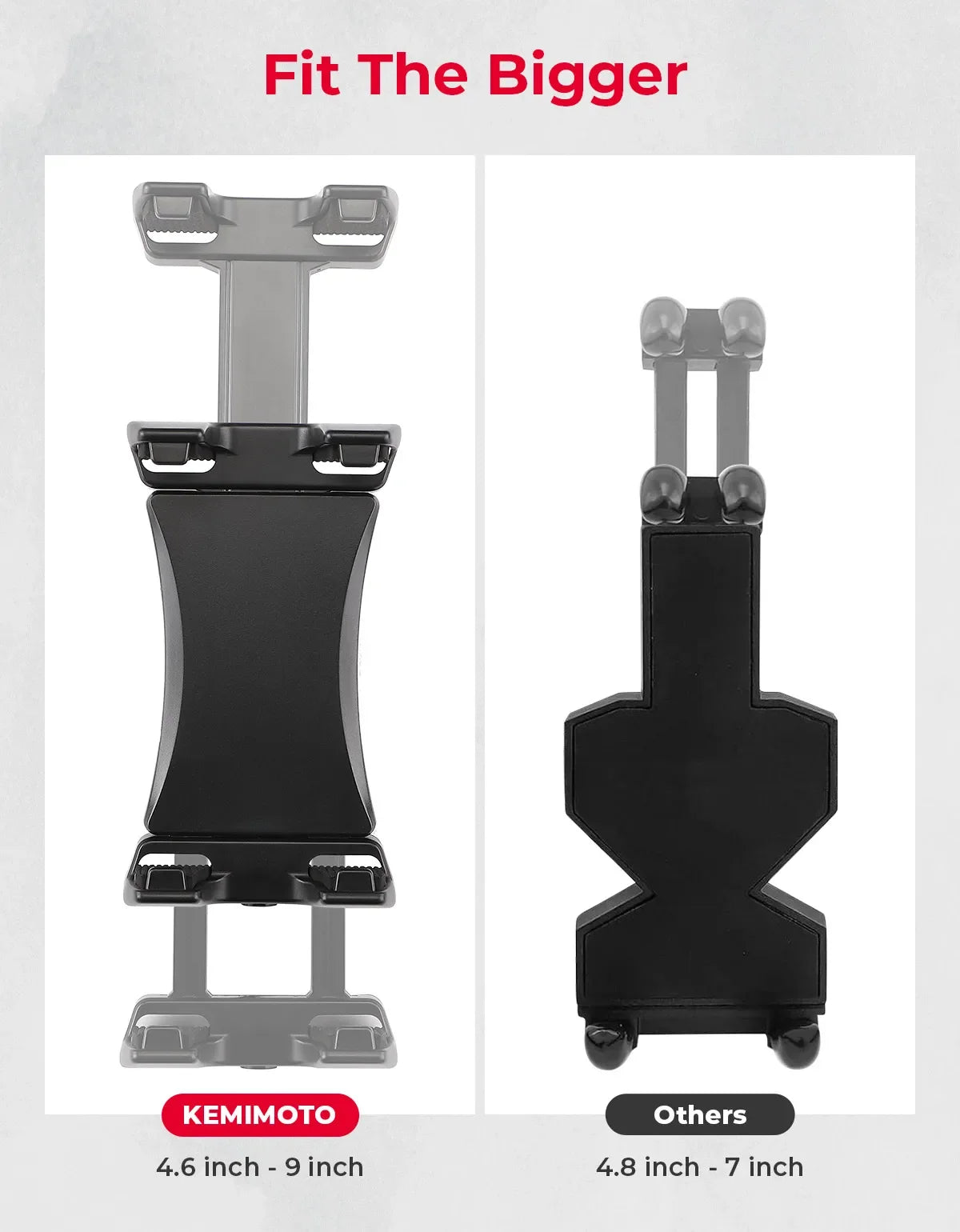 KEMIMOTO UTV ATV Phone Mount – 720° Adjustable, Fits 4.7"–13"