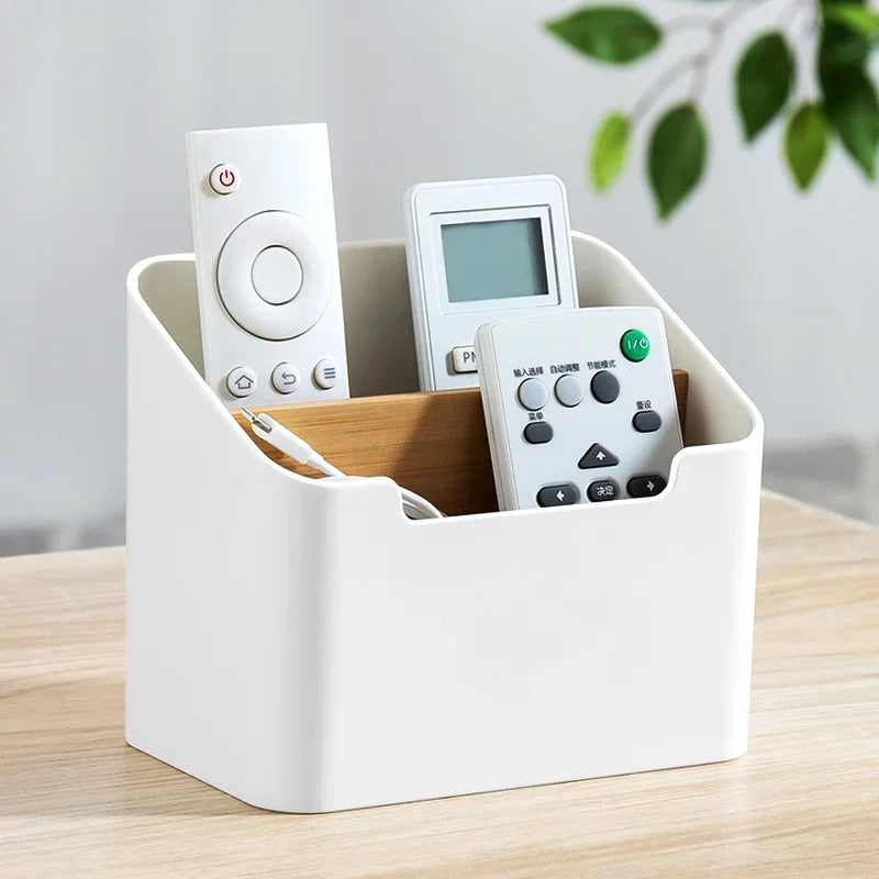 Plastic Desktop Storage Box – Remote & Cosmetics Organizer