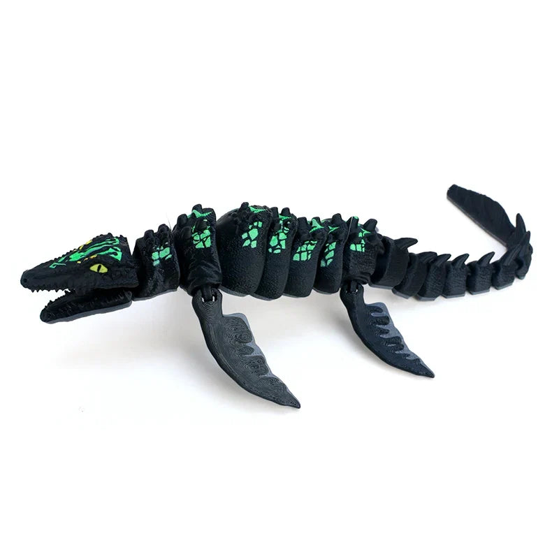 3D Printed Articulated Sea Beast Fidget Toy – Shark Whale Mosasaur
