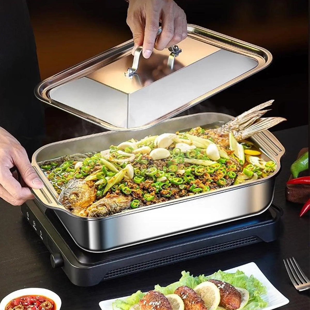 Stainless Steel Baking Pan with Lid | Lasagna & Cake Tray