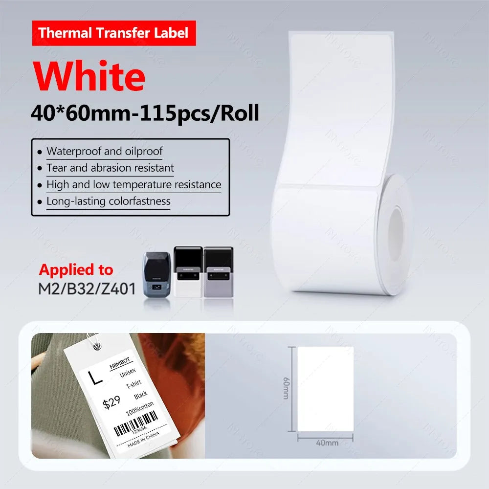 Niimbot M2 Thermal Transfer Label Paper & Color Ribbon 20-50mm