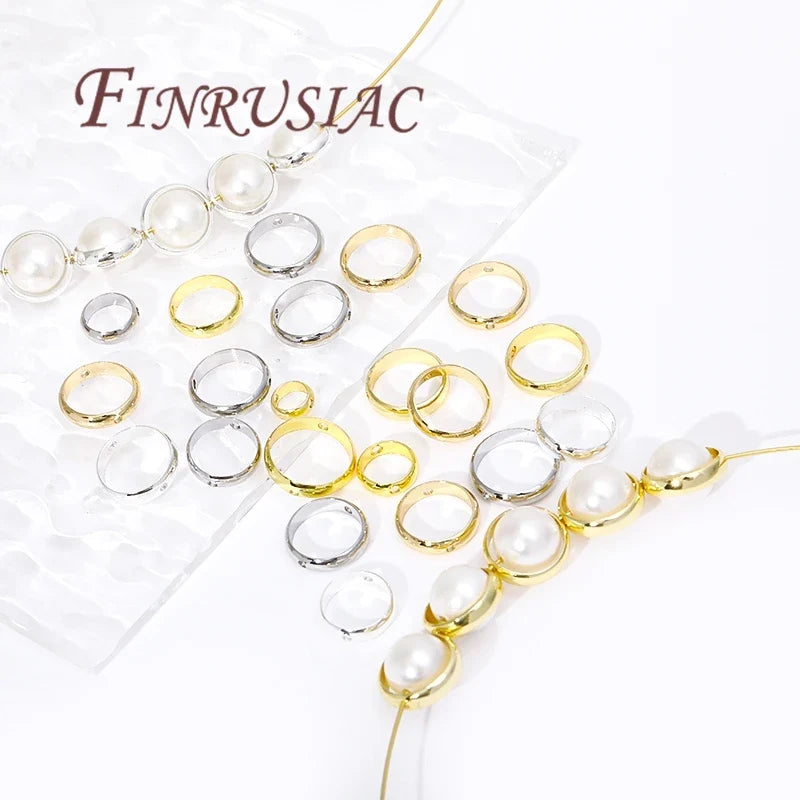 20Pcs 18K Gold Plated Bead Frames & Spacer Connectors DIY