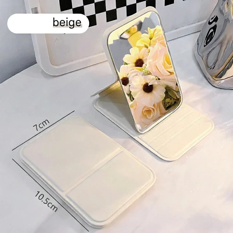 Portable Folding HD Makeup Mirror with Desktop Stand – Mini Travel