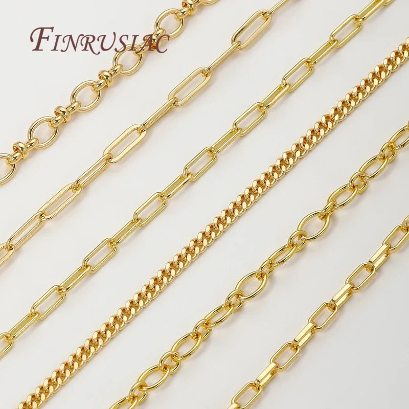 18K Gold Plated Brass Chain 1M – DIY Necklace & Bracelet