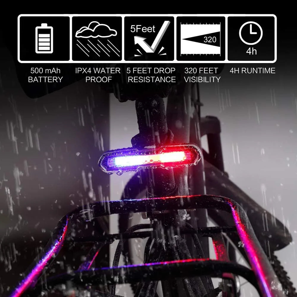 BUCKLOS USB Rechargeable LED Bicycle Rear Tail Light MTB