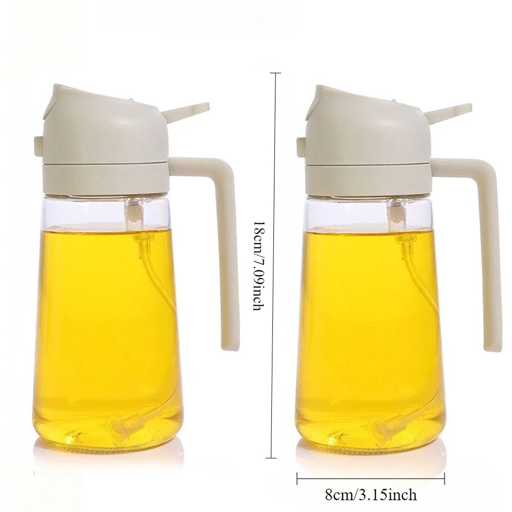 2-in-1 Glass Oil Dispenser & Sprayer Bottle Set – 2Pcs