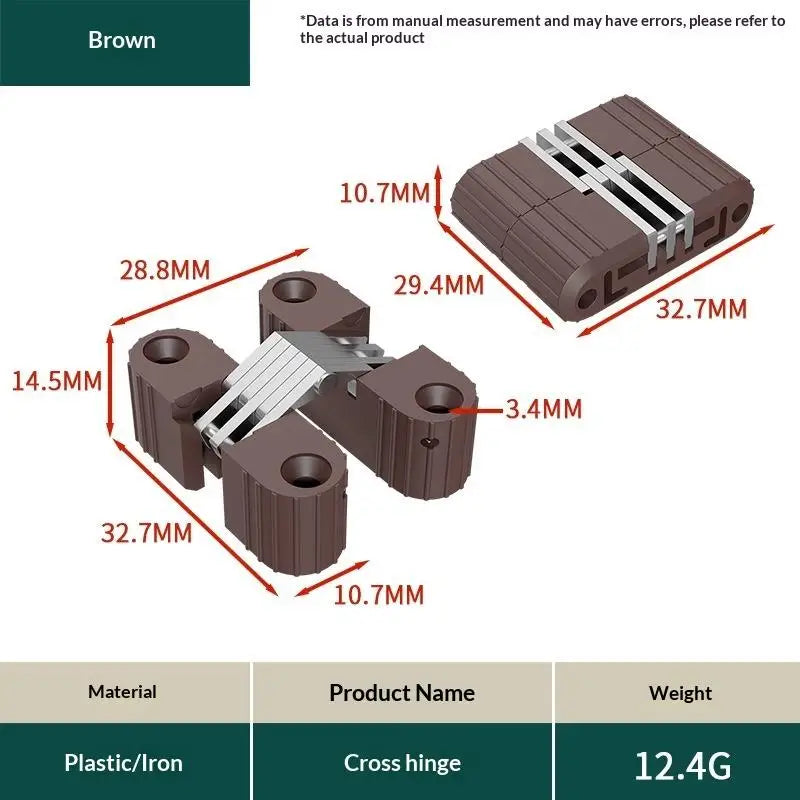 Cross Concealed Hinge Plastic Iron Folding Table Chair Hardware