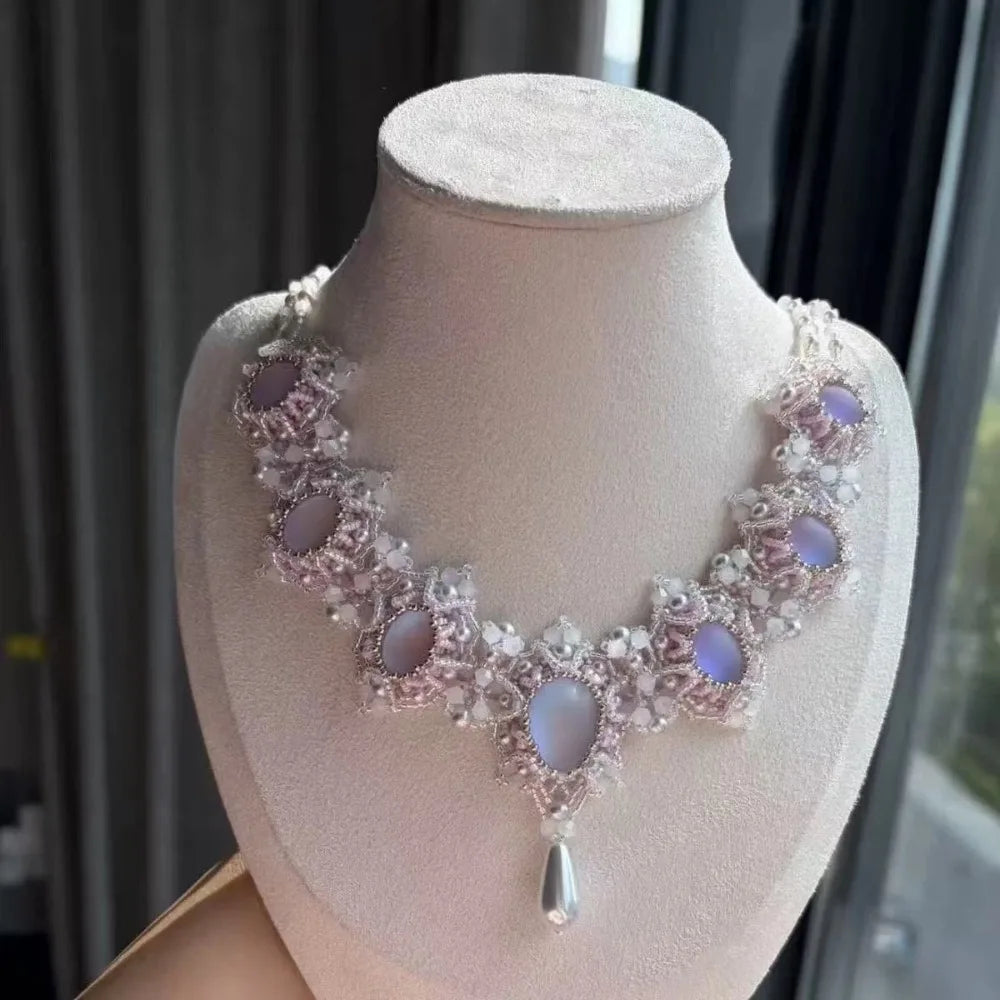 DIY Wire Wrap Beaded Necklace Kit – Louvre Pendant Design