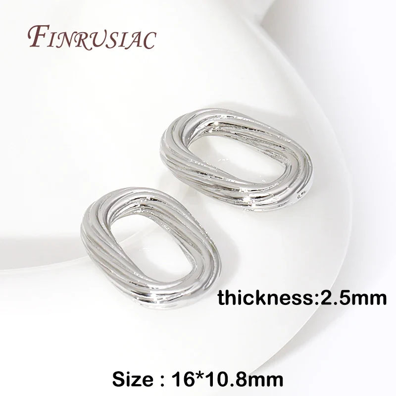 18K Gold Plated Brass Oval Twist Ring Connectors | DIY Jewelry