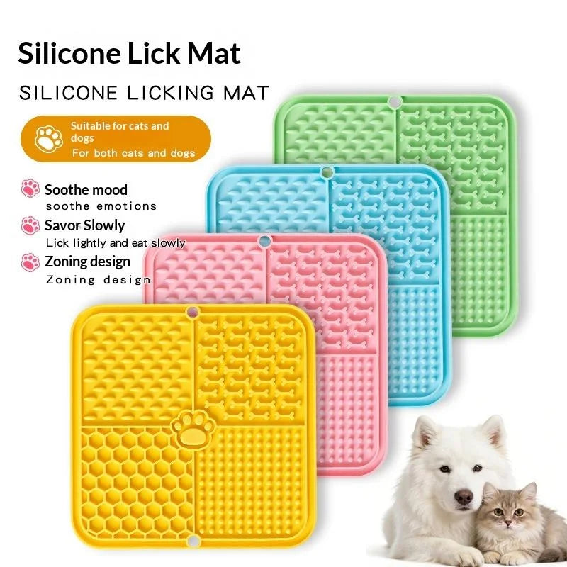 Silicone Pet Licking Mat Slow Feeder for Dogs & Cats